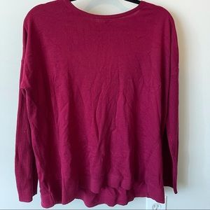 LOFT Large Cranberry lightweight sweater